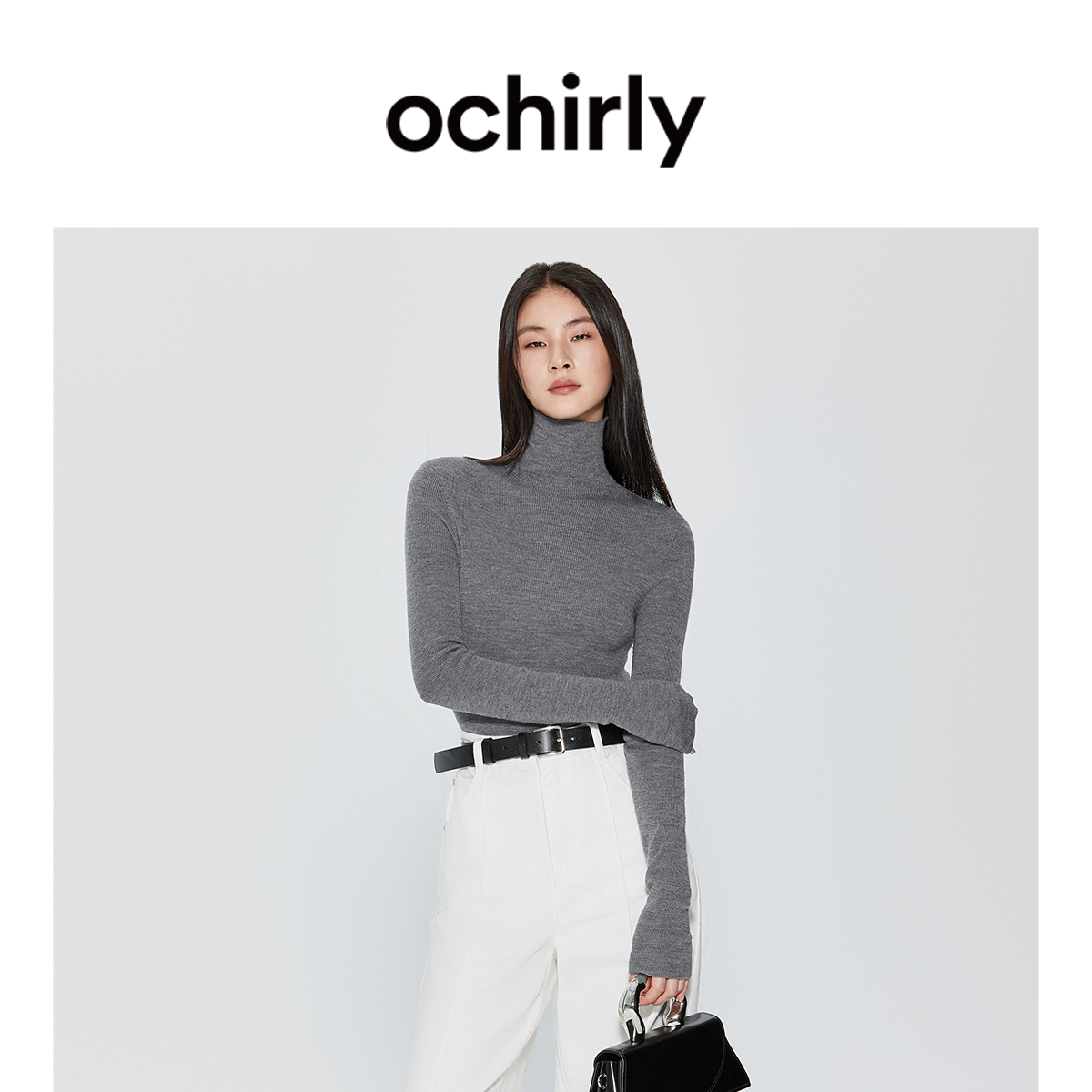 【经典爆款】欧时力进口可机洗100纯羊毛无缝一体毛衣针织衫秋冬