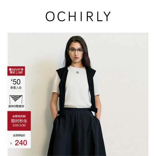OCHIRLY欧时力干爽棉短袖针织衫