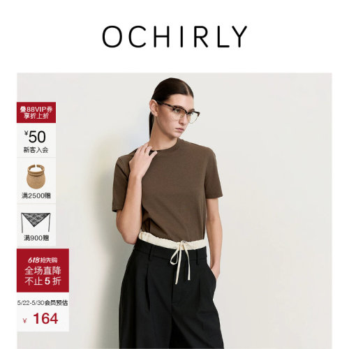 OCHIRLY欧时力纯棉圆领短袖t恤