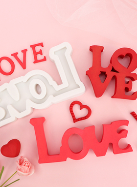 LOVE字母巧克力翻糖硅胶模具蛋糕装饰diy香薰石膏滴胶模具