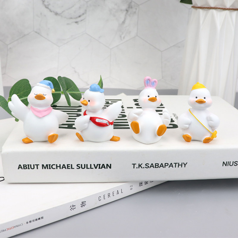 卡通可爱起飞鸭diy香薰石膏汽车摆件家居桌面装饰品滴胶硅胶模具