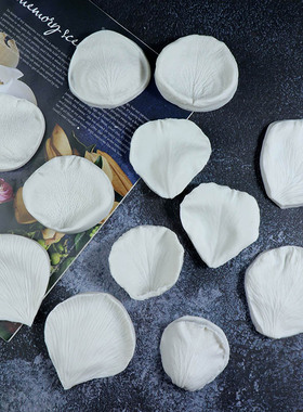 叶子玫瑰花瓣翻糖硅胶模具牡丹仿真花卉樱花艾素糖双面纹路糖花模