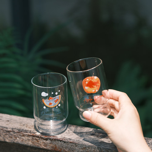 原创橘子海苹果梦耐热玻璃杯