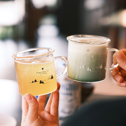 握一杯星光｜原创耐高温玻璃杯牛奶咖啡杯饮料果汁杯水杯泡茶杯 - 封面