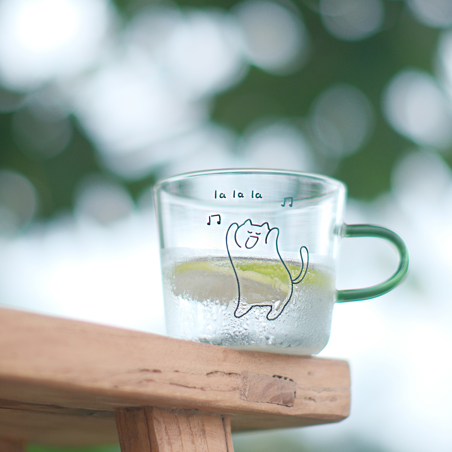 可爱猫咪带手柄耐热玻璃杯咖啡杯