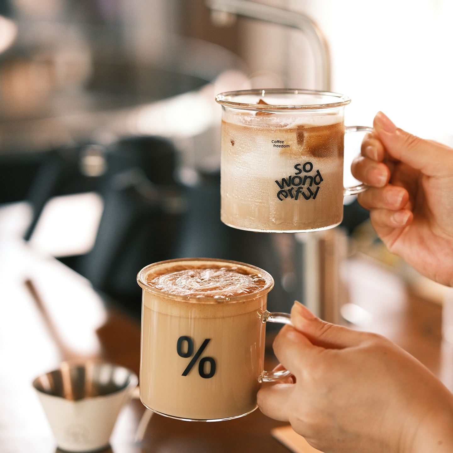 原创%百分号cafe字母耐热玻璃杯图片
