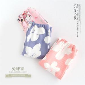 清仓 兔球家睡衣女长裤纯棉秋冬季保暖空气层直筒宽松大码卡通