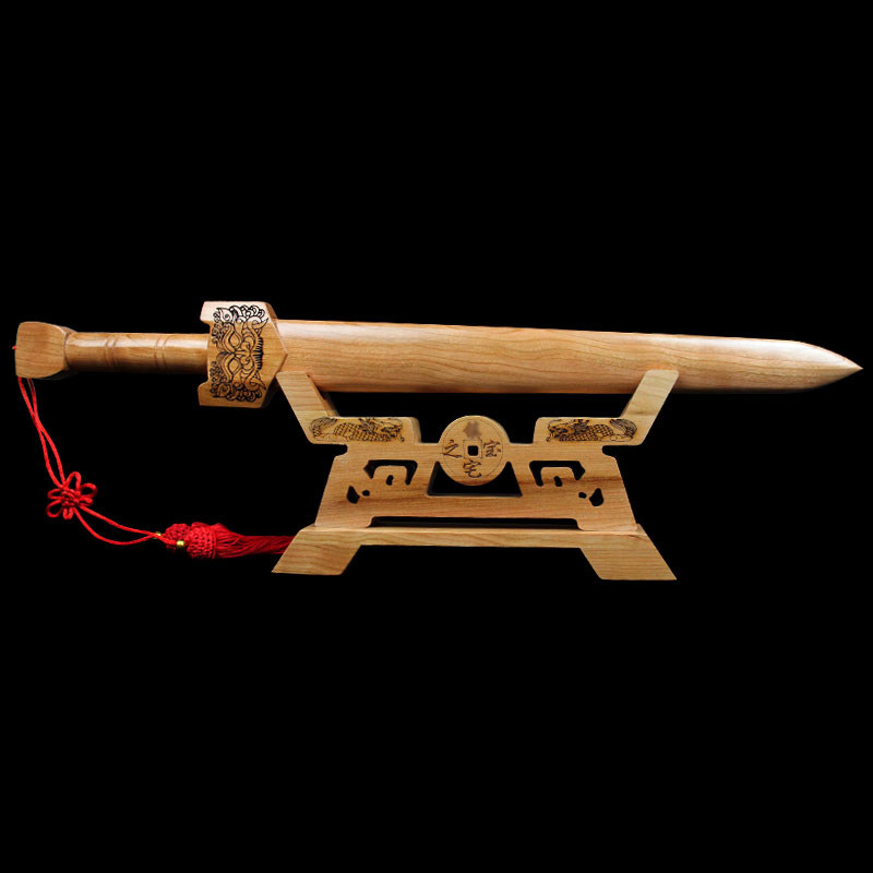 桃木剑八面秦长短汉剑客厅家用玄关桃木支架剑架套装摆件