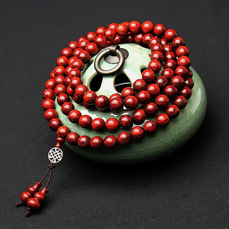 印度小叶紫檀金星108颗手串男女款紫檀老料念珠手链饰品