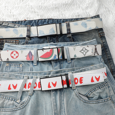 皮带男潮流学生全卡槽自动扣