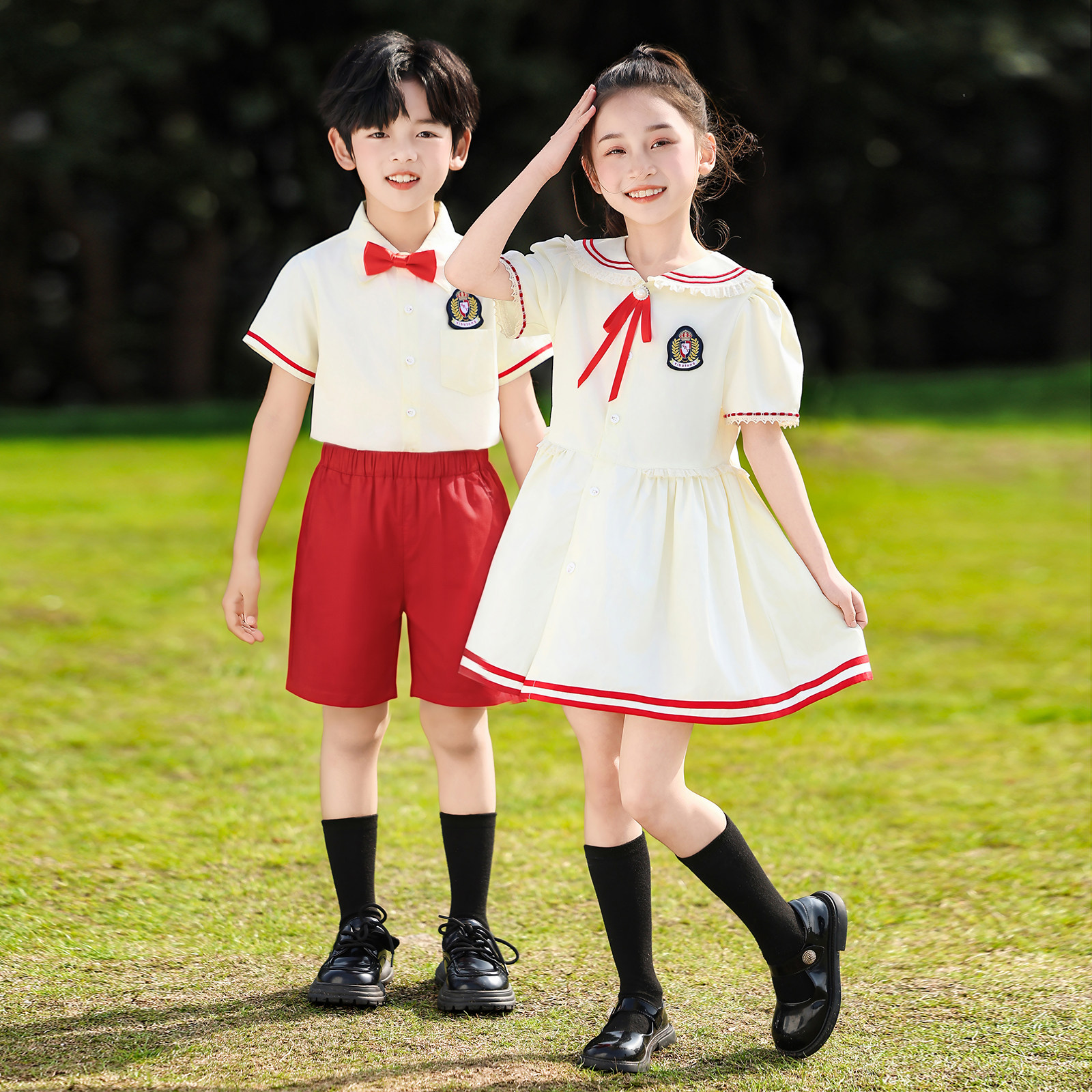 六一儿童节表演服幼儿园英伦风毕业班服小学生诗歌朗诵大合唱演出