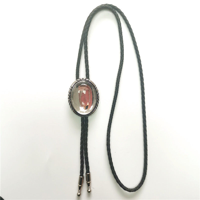 透明时光宝石项链轻女T-shit配饰圆形合金白色麦穗托手工毛衣链1