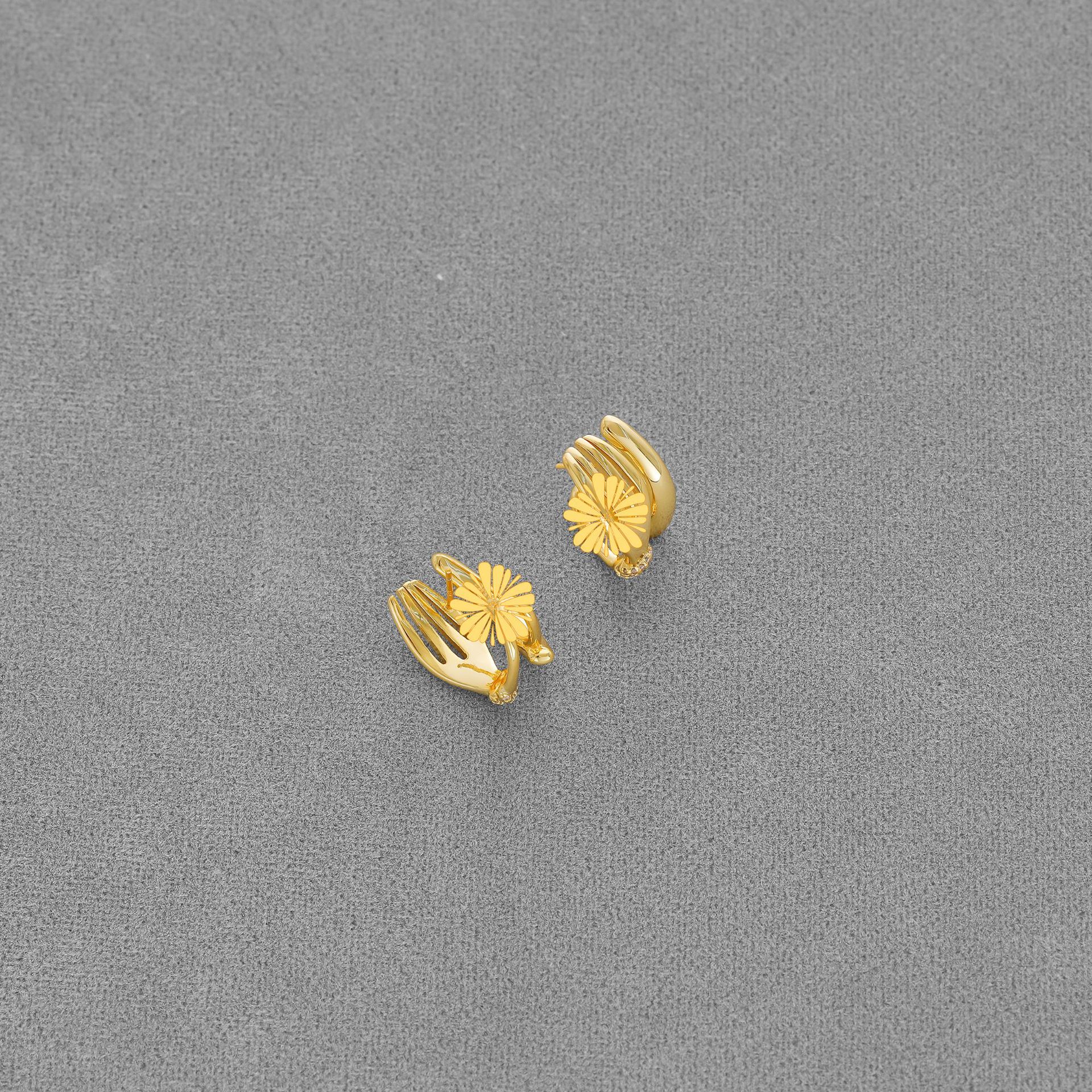 明星同款18金叉子耳环轻奢优雅耳钉耳饰饰品高级感小众设计感