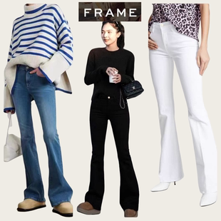 高腰显瘦弹力显高显腿长喇叭牛仔长裤 Denim秋季 女 Frame 美国代购