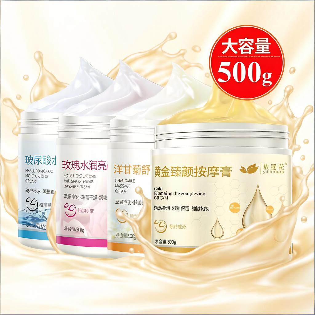 美容院按摩膏洋甘菊黄金玻尿酸玫瑰面部清洁脸部院装专用大瓶