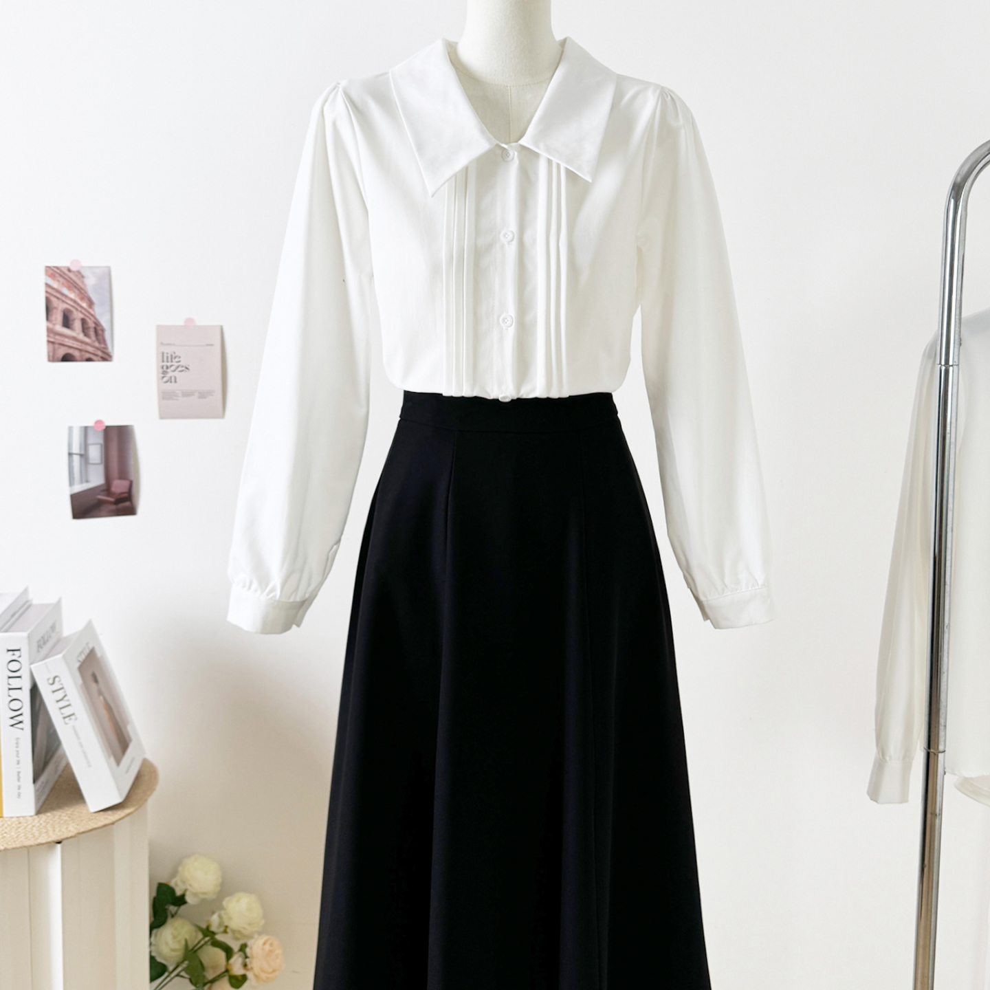 白色衬衫女长袖职业正装职场教资