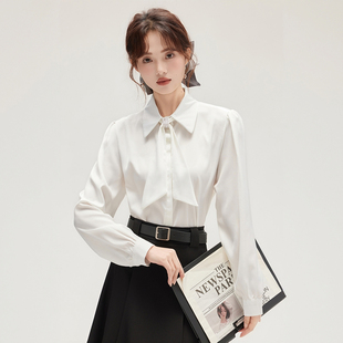 正式场合通勤教资面试职业正装衬衫上衣女2026春秋款复试考研穿搭