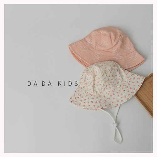 敲可爱的小碎花帽子春秋纯棉薄款