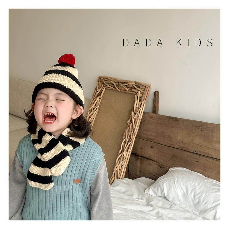 儿童帽子围巾两件套冬季男童女童户外休闲保暖洋气条纹针织毛线帽,童装/婴儿装/亲子装,多件套 帽子、围巾、手套等组合,淘宝优惠券,粉丝福利购,淘宝优惠卷