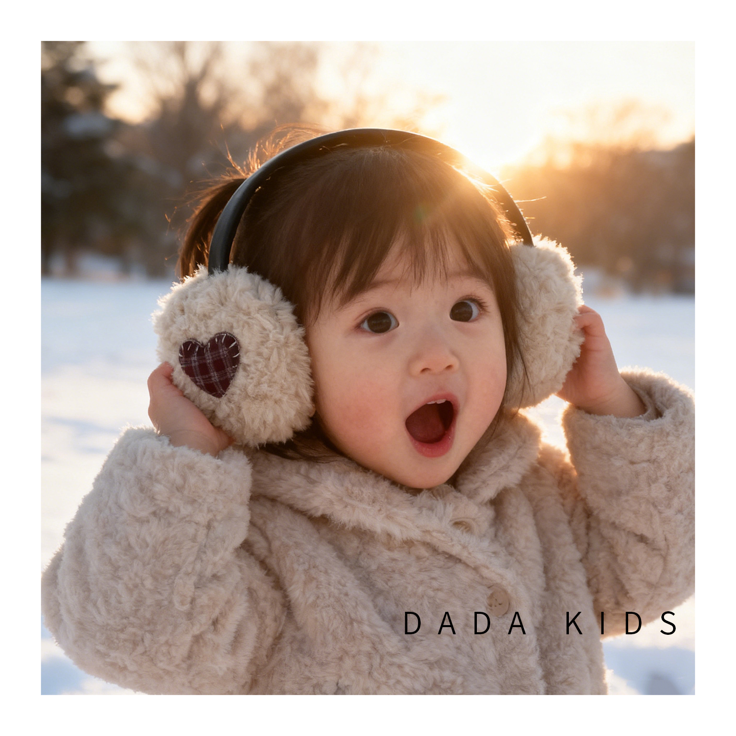 女童可爱爱心冬季毛绒保暖耳罩