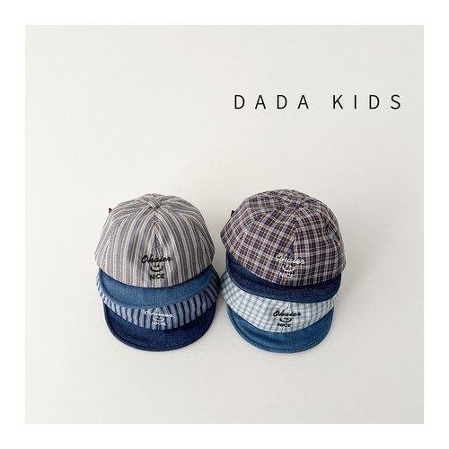 婴儿软檐棒球帽刺绣笑脸鸭舌帽