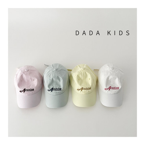 韩系字母刺绣马卡龙色童棒球帽