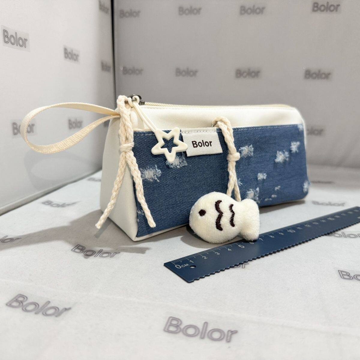 Bolor牛仔破洞笔袋文具盒学笔袋