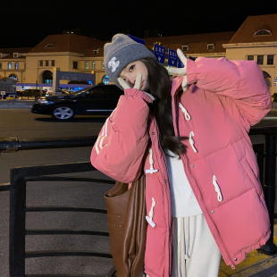 P275 侧条牛角扣连帽羽绒服w330 K398 90白鸭绒 现货