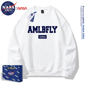 NASA联名春秋季 休闲宽松简约印花圆领上衣服外套衫 长袖 卫衣男女款