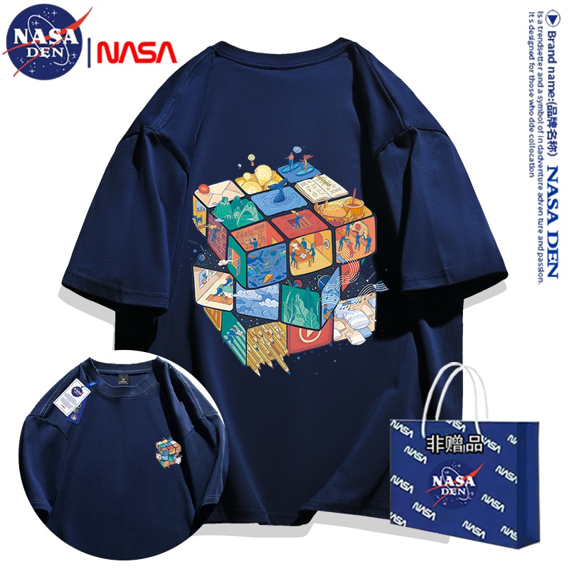 NASA联名夏季重磅纯棉短袖T恤男女款ins潮流痞帅宽松百搭情侣上衣
