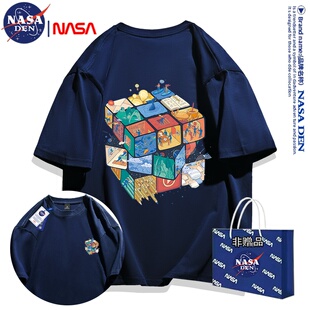 ins潮流痞帅宽松百搭情侣上衣 T恤男女款 NASA联名夏季 重磅纯棉短袖