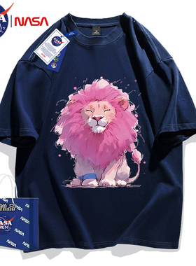 新款美式重磅纯棉短袖t恤男女款休闲宽松圆领五分袖打底衫情侣款