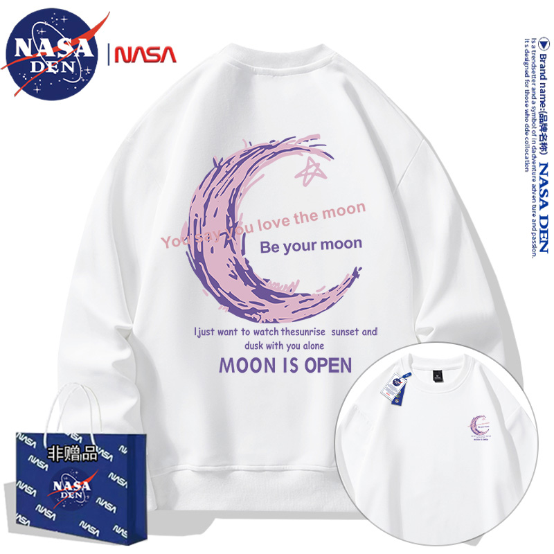 NASA联名日系休闲重磅长袖卫衣男女款时尚潮牌宽松百搭圆领上衣服