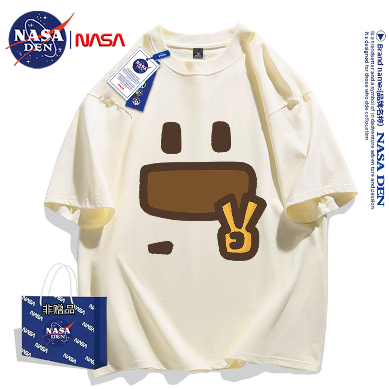 NASA联名潮流美式印花半截袖男女款短袖休闲百搭重磅纯棉T恤夏季,男装,T恤,淘宝优惠券,粉丝福利购,淘宝优惠卷