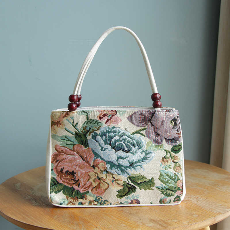 时尚百搭手提刺绣上班托特包