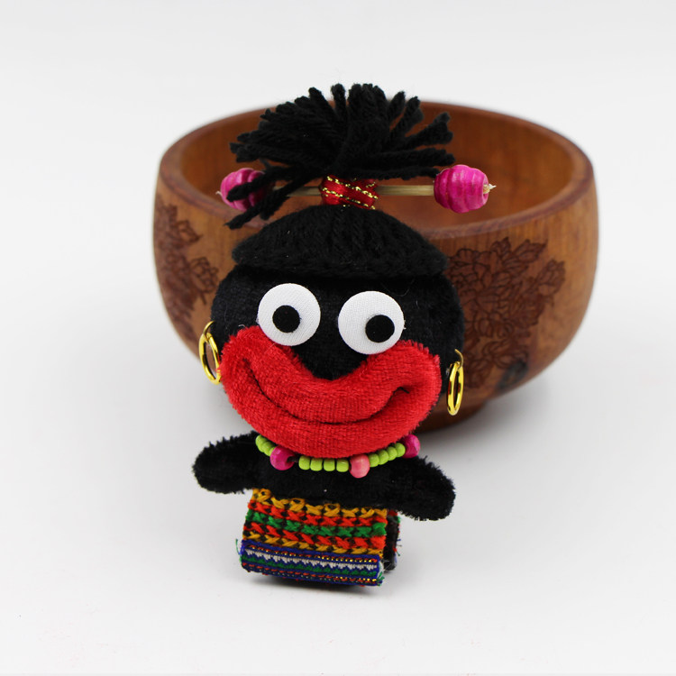 化境民族风特色手工小黑妹钥匙扣可爱创意个性汽车钥匙扣生日礼物