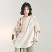 基础款 宽松半袖 纯色短袖 2026年新款 上衣 T恤女夏季 万有引力博物馆