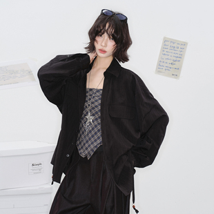 新款 女春季 上衣 衬衫 万有引力博物馆「归壑」串珠抽绳收腰设计长袖