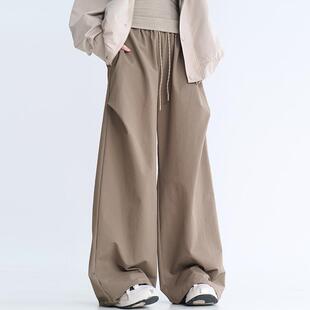 设计感纯色阔腿裤 子宽松长裤 女春季 裤 2025年新款 万有引力博物馆