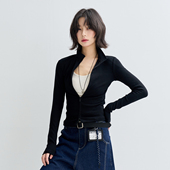 纯色立领拉链开衫 外套女春秋款 修身 万有引力博物馆 短款 正肩上衣