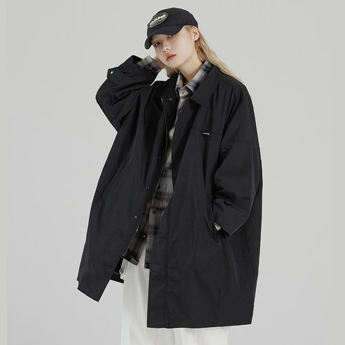 万有引力博物馆宽松秋季风衣外套