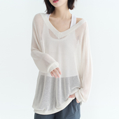 上衣针织衫 万有引力博物馆 2024新款 长袖 镂空透视防晒罩衫 女夏季