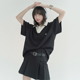 宽松半袖 万有引力博物馆设计感衬衫 2025新款 T恤女夏季 上衣K 领短袖
