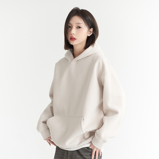 2024新款 连帽卫衣女秋季 宽松早秋上衣 纯色基础款 万有引力博物馆