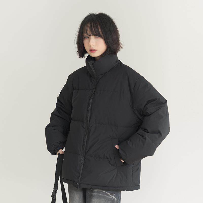 万有引力博物馆 90白鸭绒短款羽绒服女冬季新款宽松纯色冬装外套