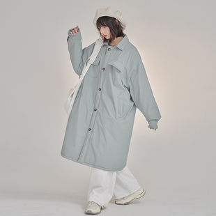 加厚2023年新款 过膝棉衣棉服女冬季 大衣外套K 长款 万有引力博物馆