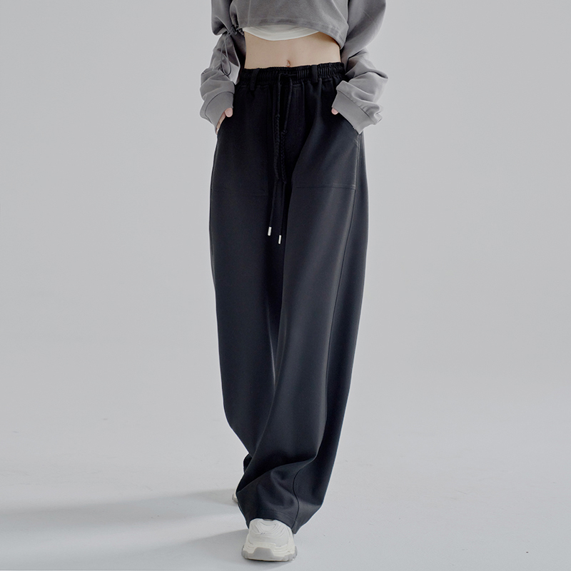 松紧腰高腰宽松休闲裤休闲裤