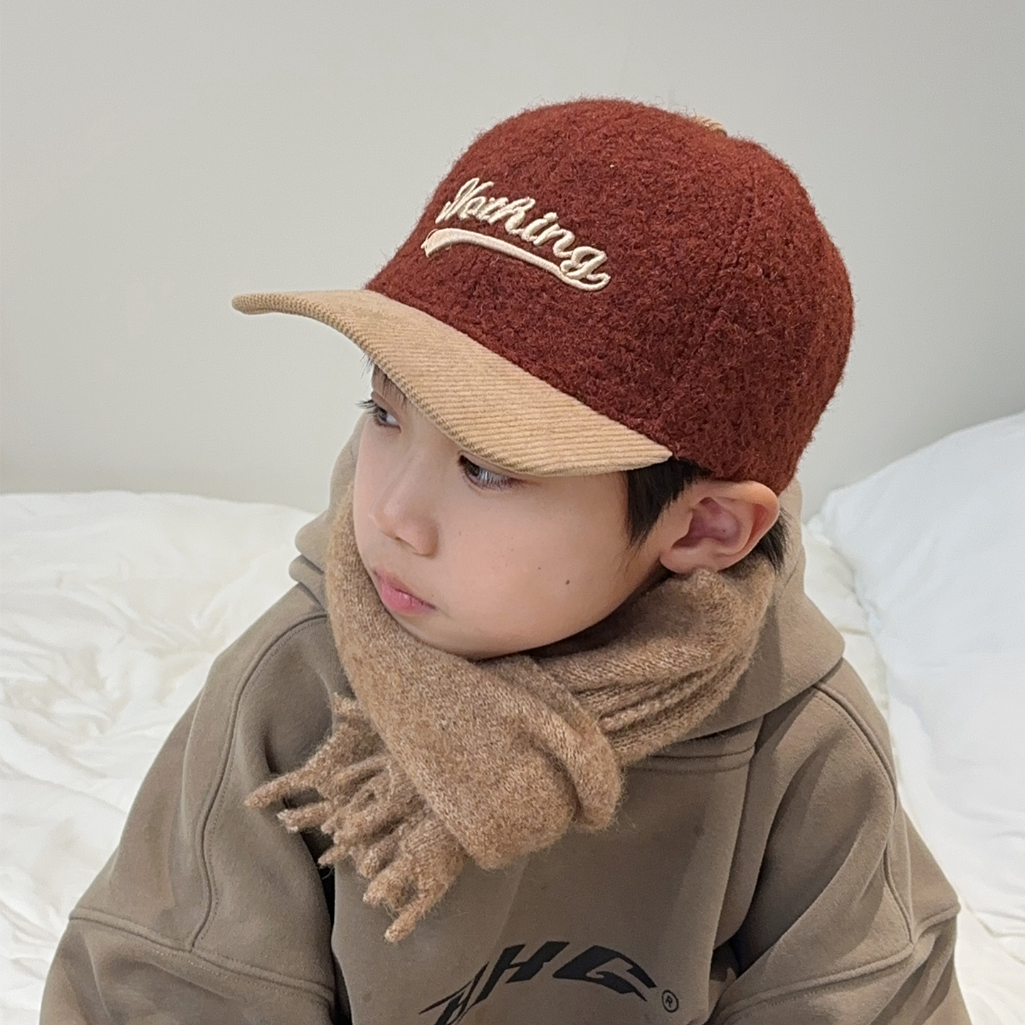 ONEDADA儿童帽子男秋冬鸭舌帽帽