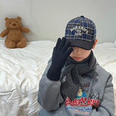 儿童手套中大童冬天毛绒针织手套加长加厚分指手套男女童手部防寒