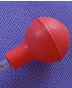 加厚红色橡胶吸球 移液管吸球 玻璃刻度 吸管吸球 5ml 10ml